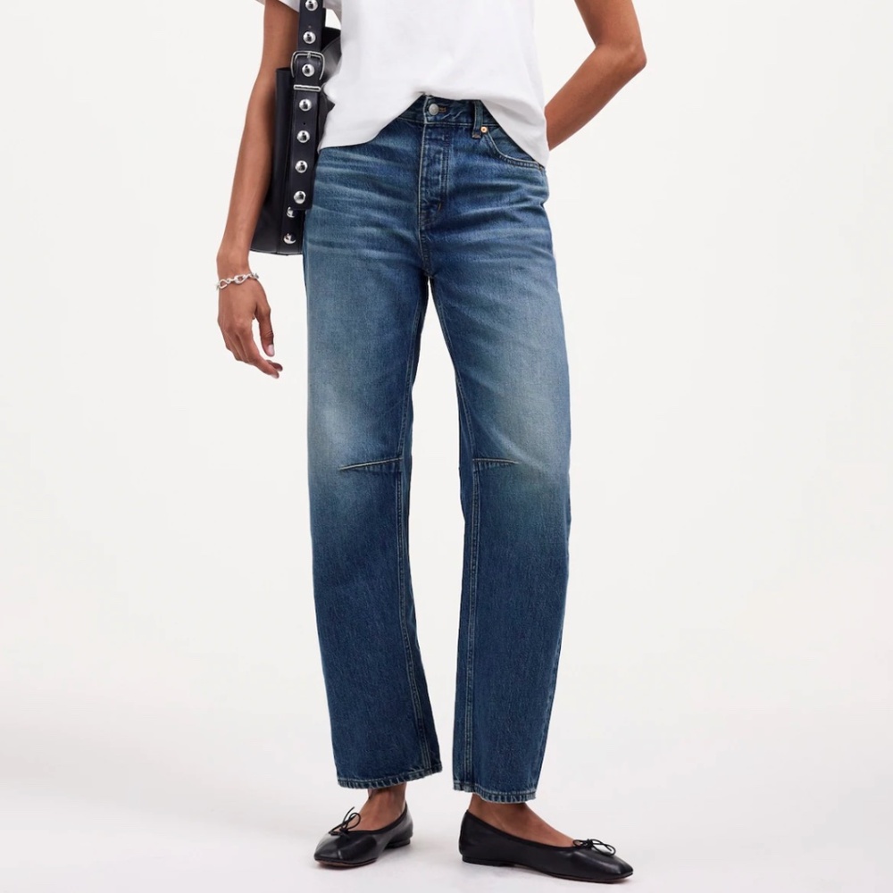 Madewell Dark Blue Darted Barrel Jeans